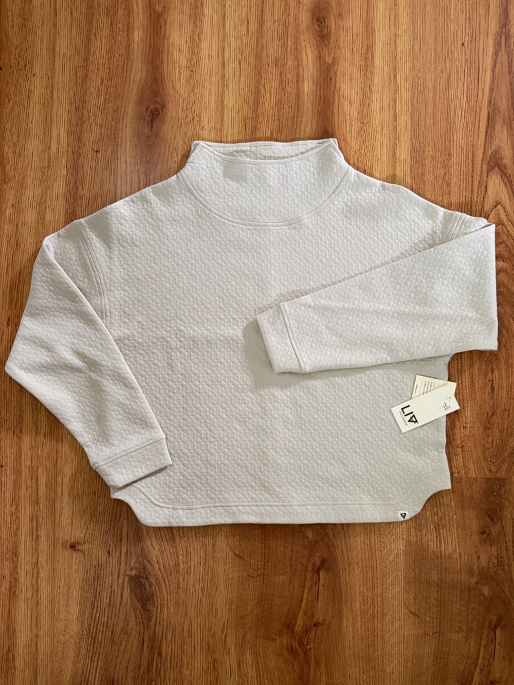 LIV Quilted Mock Neck Crop Top - White